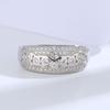 Buyee 925 Sterling Silver Big Ring Finger White Zircon Ring for Woman Man Fashion Luxury Wedding Party Fine Jewelry Circle