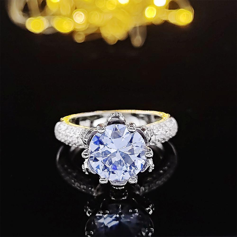 Women's Floral Simulated Diamond Wedding Ring Set with Zirconia