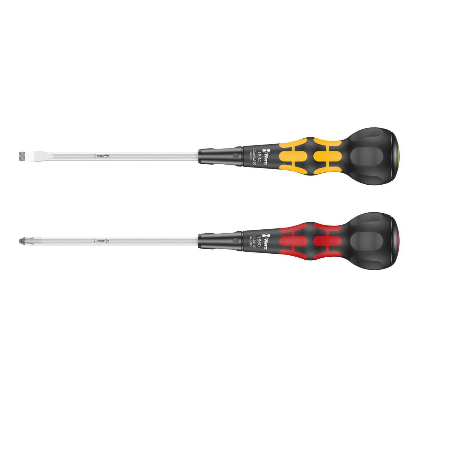 

Wela Laser Tip Ball Grip Driver Set (2-Piece Set) [RED] 1850 PH2 x 150mm [YELLOW] 1834 1.0 x 6.0 x 150mm