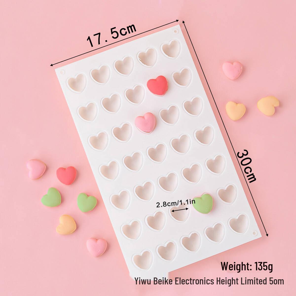 

3D Круглая силиконовая форма для шоколада, конфет и муссовых тортов 35-cavity Heart Mold-134# белый