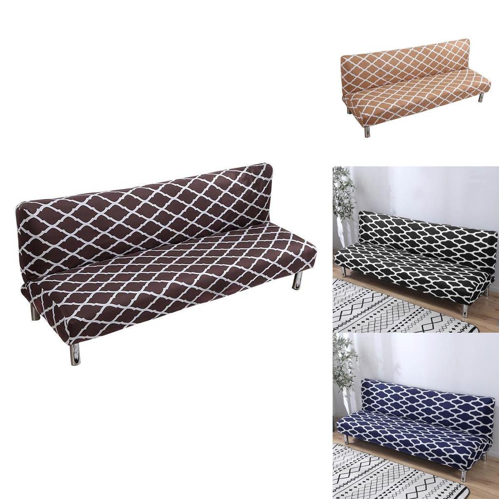 Premium Stretch Geometry Sofa Bed Cover Designed For Full Folding Armless Couches