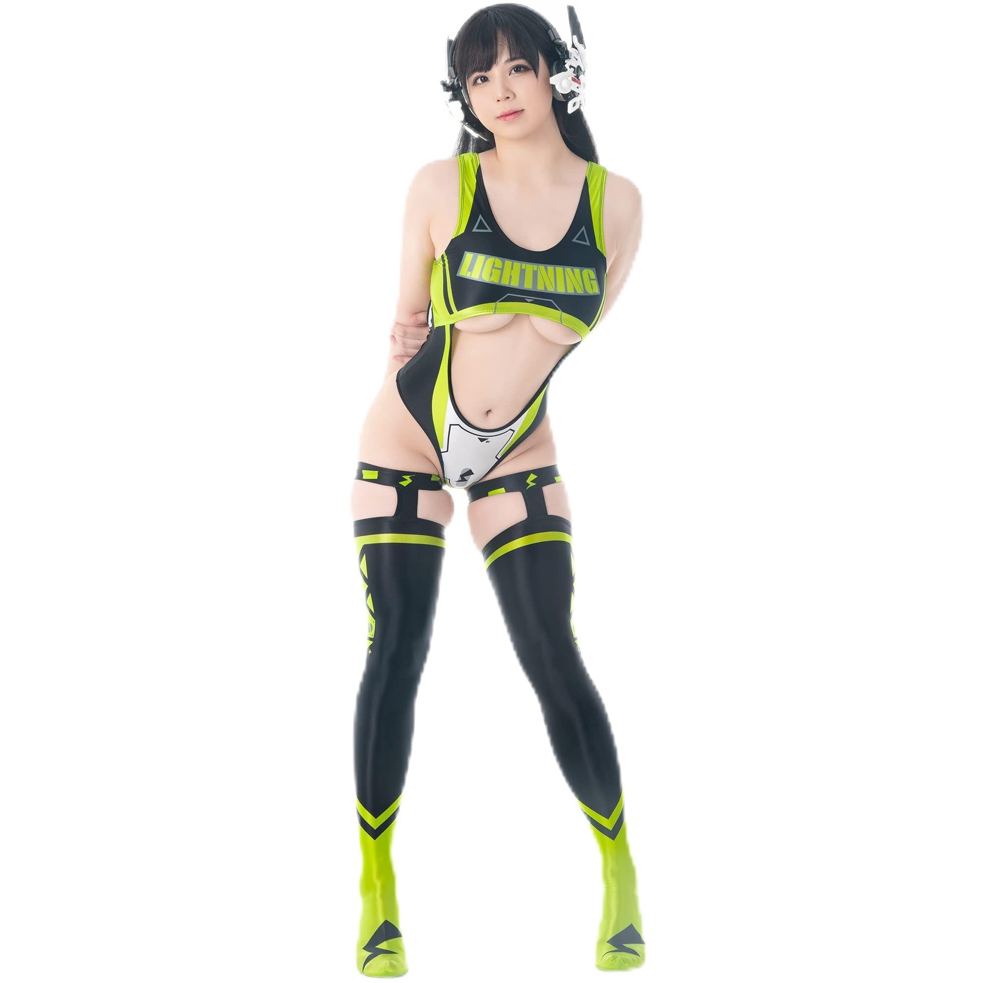 

Сексуальные Блестящие С Высоким Вырезом До Колена Простые Костюм Костюм Косплей Взрослый Косплей Маскировка [LOST-G] Купальник, Колготки, Костюм, Женский Косплей, Купальник, Костюм, зелёный