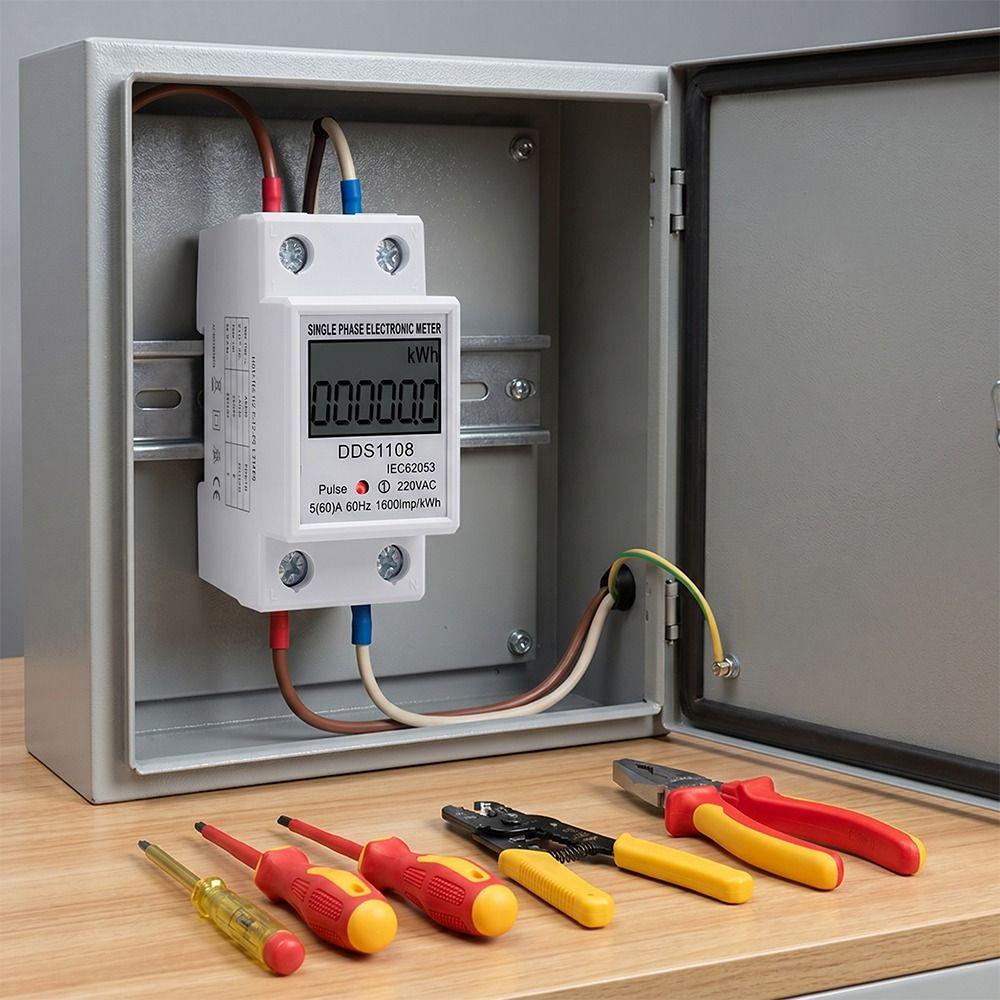 LCD Display Digital Watt-Hour Meter Reset Function Power Consumption Meter  Din Rail Mounting