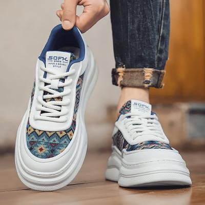 New Thick Soled Board Shoes Trendy Men's Personalized Design Styles Outdoor Street Walking Youth Versatile Daily Shoes