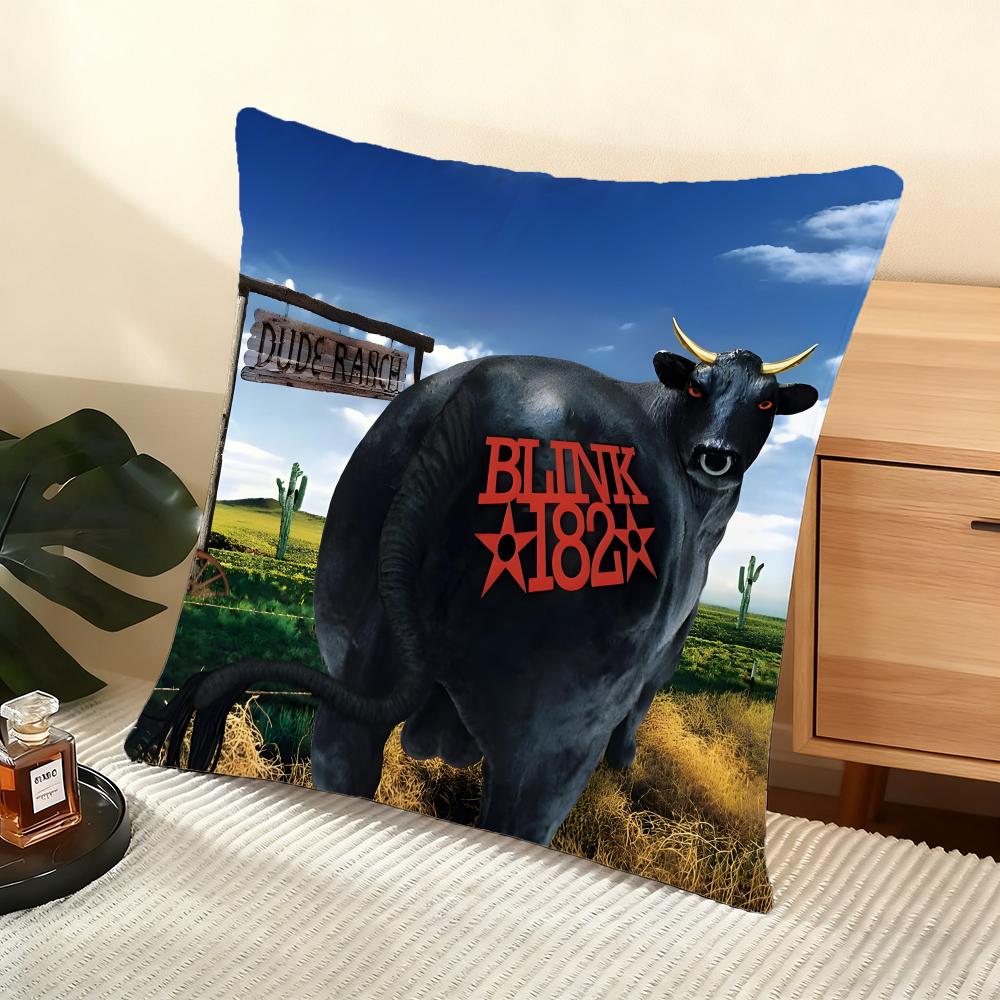 B-Blink 182 Cushion Cover Soft Short Plush Pillow Cover Smooth Cozy Texture Aesthetic Cushion Case Home Decor