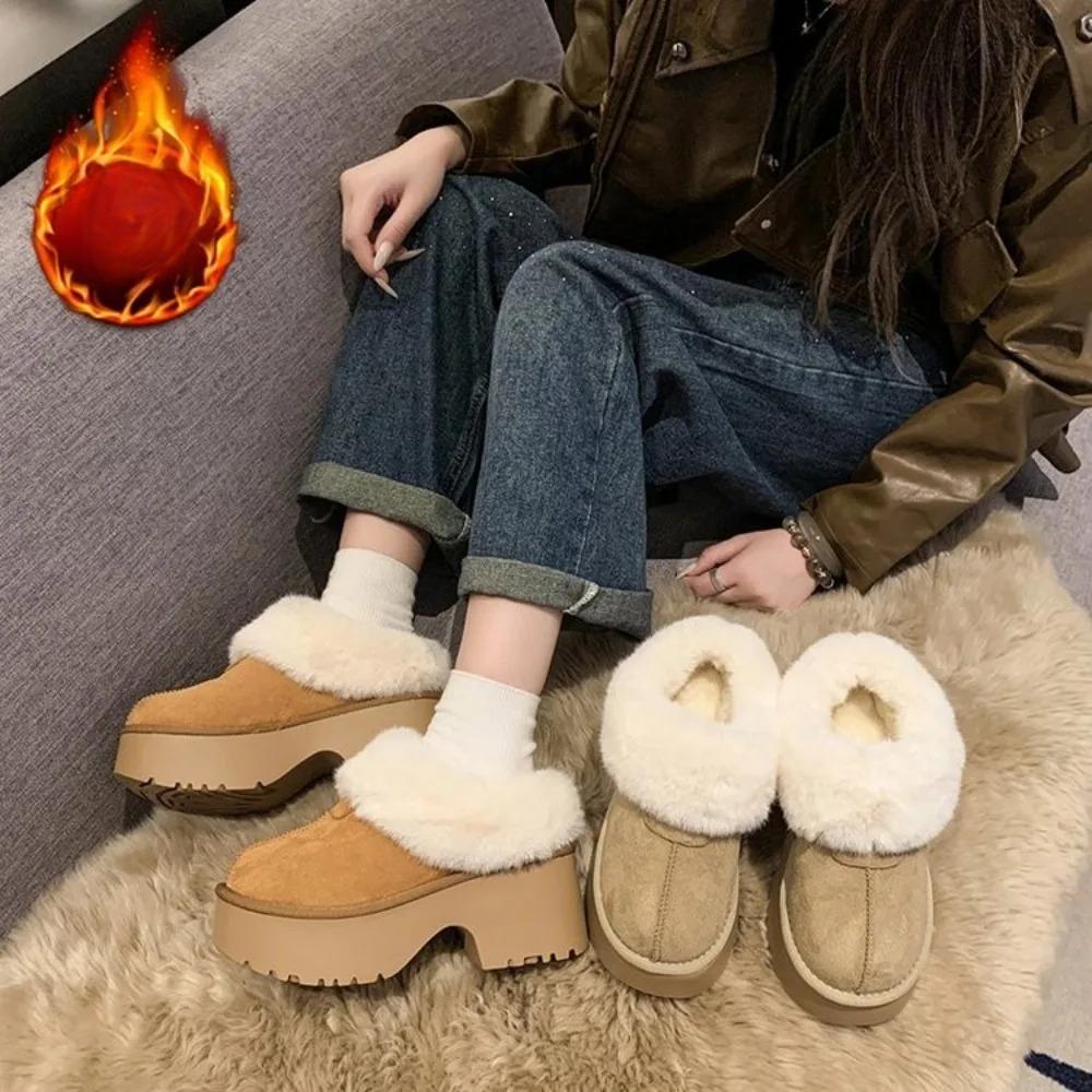 Designer Thick Soled and Raised Sheepskin Wool Integrated Snow Boots for Women In Winter  New Warm and Plush Short Boots
