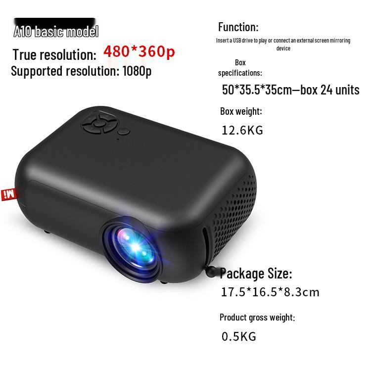 

Chuangjian A10 Мини Портативный Уличный Проектор, Совместимый с 1080p для Домашнего и Мобильного Использования US Standard