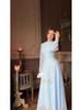 2025 Summer Retro Elegant Long Sleeve Waist-Cinched Dress for Women