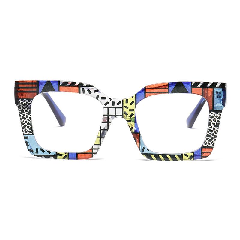 Stylish Anti-Blue Light Floral Large Frame Sunglasses for a Slimming Effect