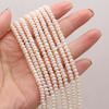 36cm Strand 4-5mm White Natural Freshwater Rondelle Pearls Spacer Beads DIY Earring Necklace Bracelet Parts