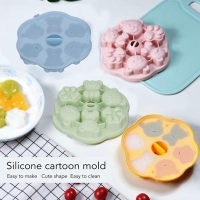 Tray Jelly Mold Silicone Lovely Bear Cat Paw  Cake Pudding Kitchen Mould with Lid for Home Kitchen Pudding Mold