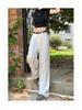 American White Wide-Leg Pleated Jeans for Women - Autumn 2024 High-End Loose Floor-Length Pants