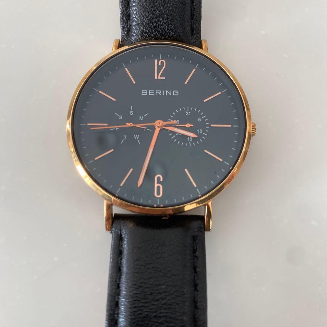 Used BERING analog clock black/gold