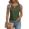 Summer Pleated T-shirt Chiffon Hollow Sleeveless Top