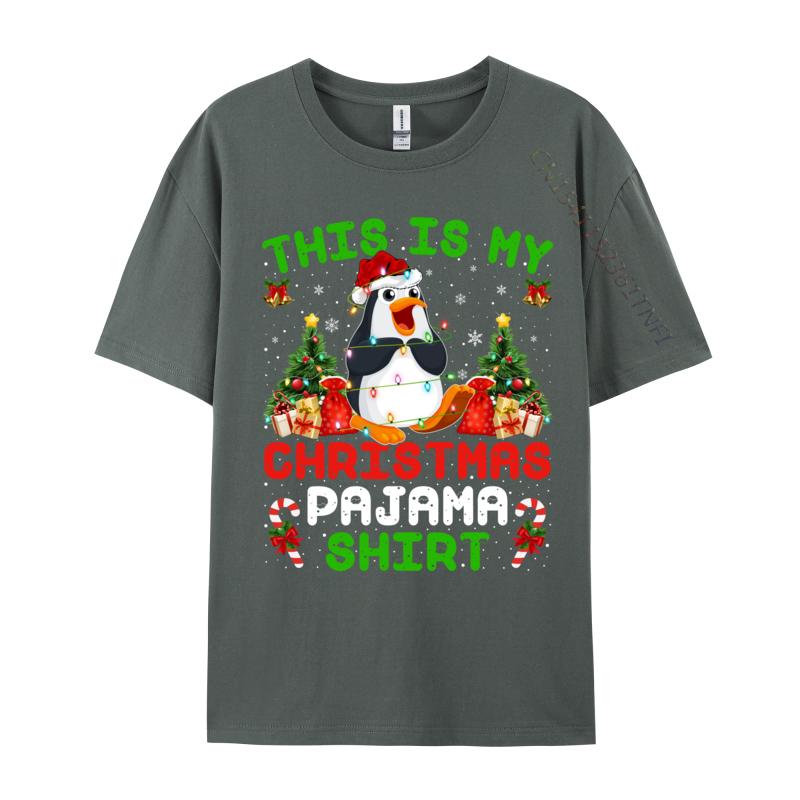 This Is My Christmas Pajama Shirt Emperor Penguin Christmas T-Shirts Adult Tops T Shirt Men Tee Shirt Male