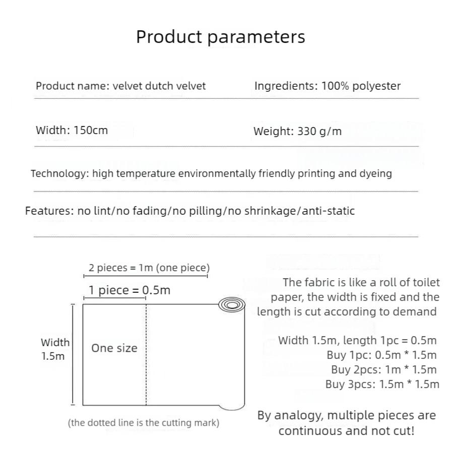 Velvet Fabric Thickened Solid Color Velvet Fabric for Sofa Covers Cushion Covers Curtains Clothing DIY High-End Velvet Fabric