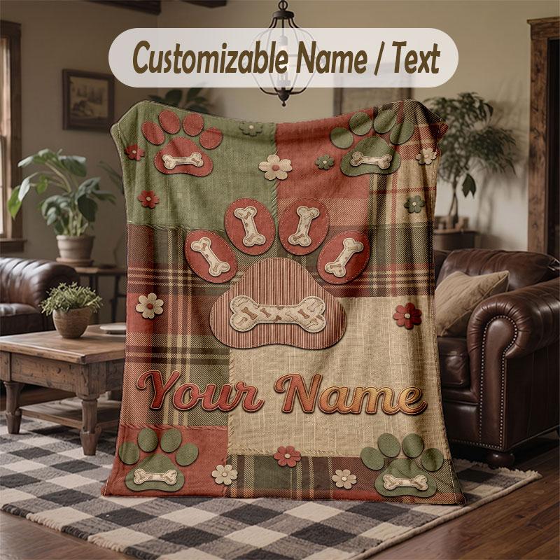 Pătură Aruncată cu Temă Quilt Nume Text Personalizat Pătură Moale Confortabilă pentru Casă Canapea Pat