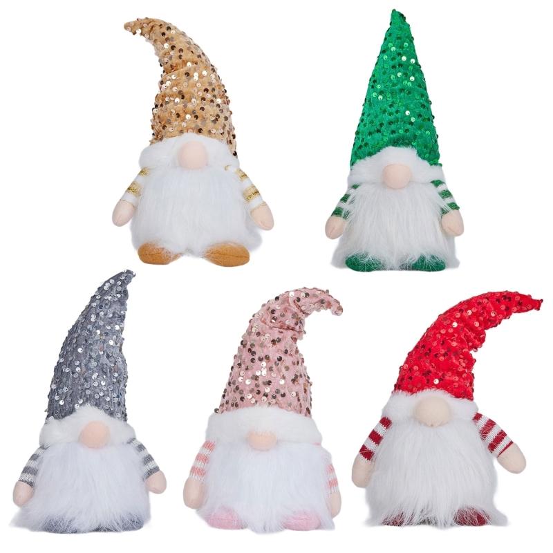 Christmas Plush Rudolph Animal Dwarf Doll Holiday Decoration Soft Fabric Festival Ornament for Home Office