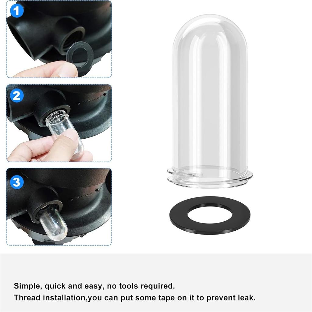 Sight Glass Replacement Sight Observation Window Pipe Backwash Sight Glass Suitable for Multiple Sand Filter Valves