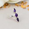 Amethyst Edelstein 925 Sterlingsilber Birnenform Handgefertigter Schmuck Boho Ring für Frauen