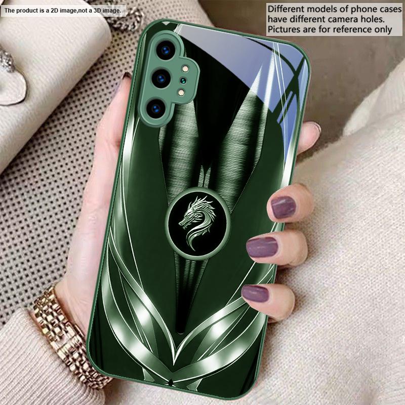 Golden dragon pattern gray For Samsung A01 02 03 Core 04 05 06 10 12 13 14 5G 15 16 M02 12 Note 8 9 10 20 glass Ultra phone case