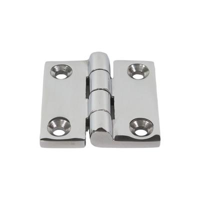 38/40/50mm Stainless Steel Butt Hinge Solid Cast Mirror Polish Boat Hinges Durable with 4 Holes Hatch Cabinet Door Hinge