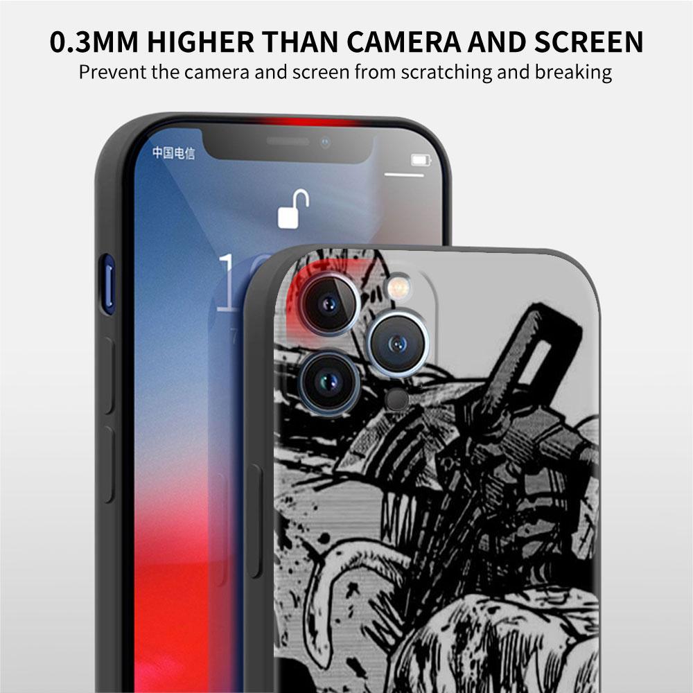 Pouzdro pro Apple iPhone 14 11 13 7 12 Pro 7 XR XS Max 8 Plus 6 14Pro 13Mini Černé Měkké Telefonní Coque Chainsaw Man Cool