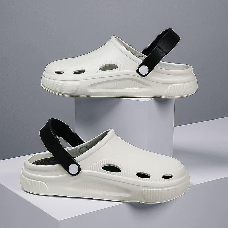 Sandalias de Playa EVA de Verano para Mujer - Zapatillas Antideslizantes Net Red Baotou Medio Paquete.