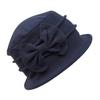 Womens Bell Beret Hat French elegant Vintage Floral Fleece Cloche Hat Classic Winter 1920s Bucket Hat