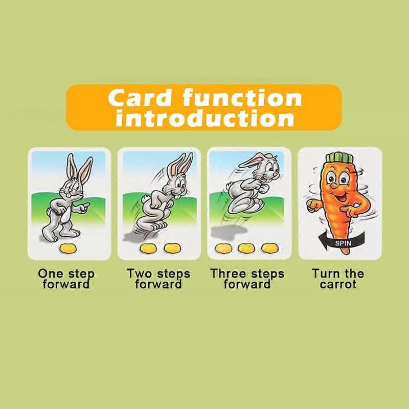 For Funny Bunny Game Set 3D Action Board Game For Kids Family Party With 16 Rabbit Tokens 24 Cards