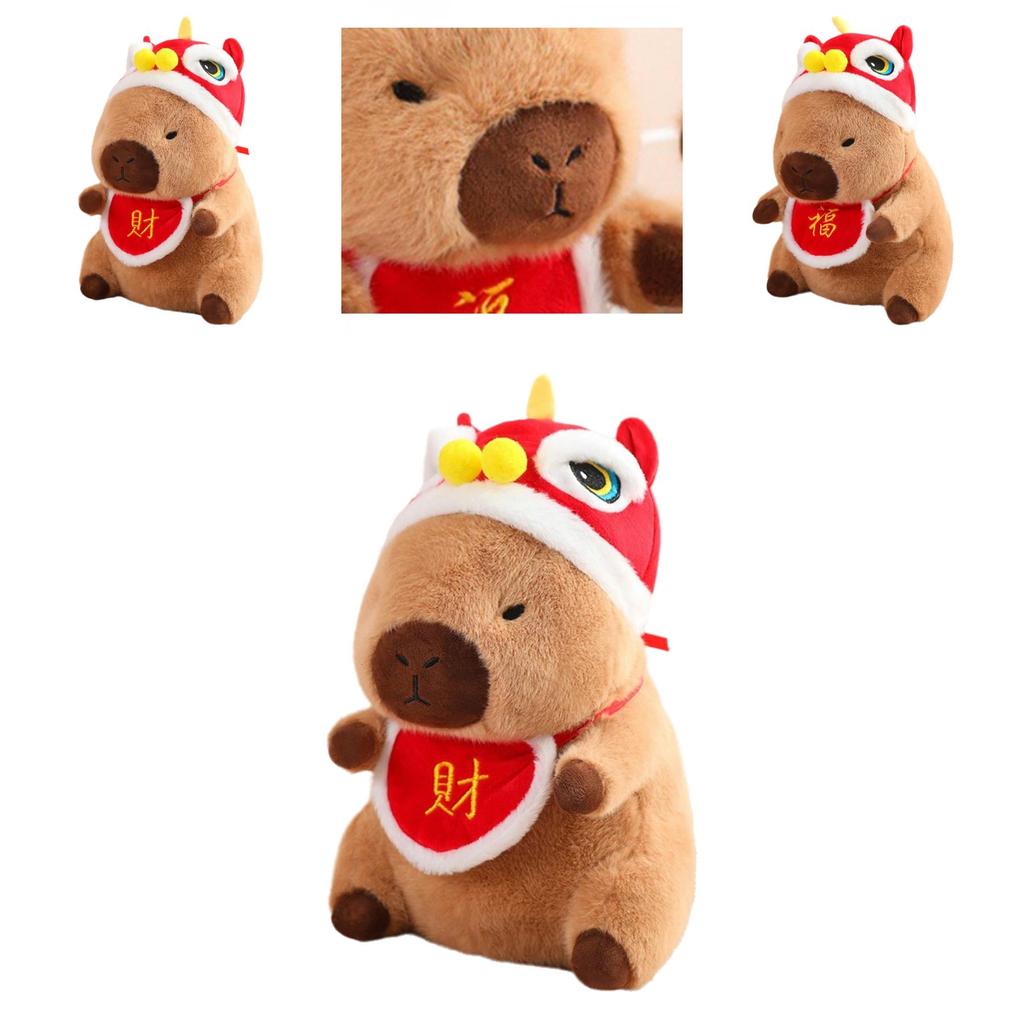 Adorable Christmas Capybara Plush Toy With Soft Short Plush Filling For Kids Gifts