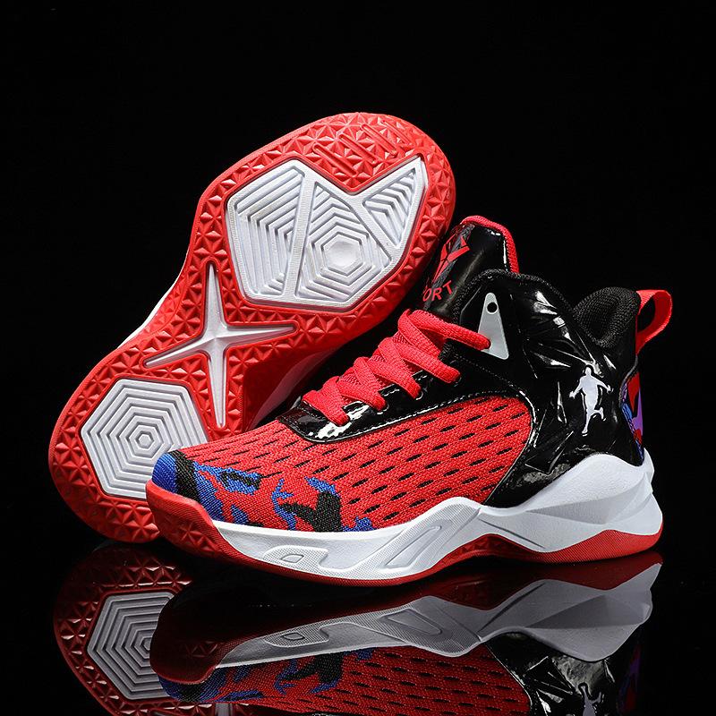 Boys mesh breathable basketball shoes children's 2025 spring and summer new student professional training non-slip wear-resistant sports shoes