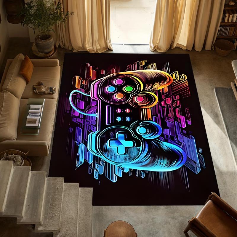 Y2K Neon Gaming Carpet Mat Rug Home Decoration Living Room Bedroom Floor Decor Cyber Style Non Slip Rugs Living Room Decoration