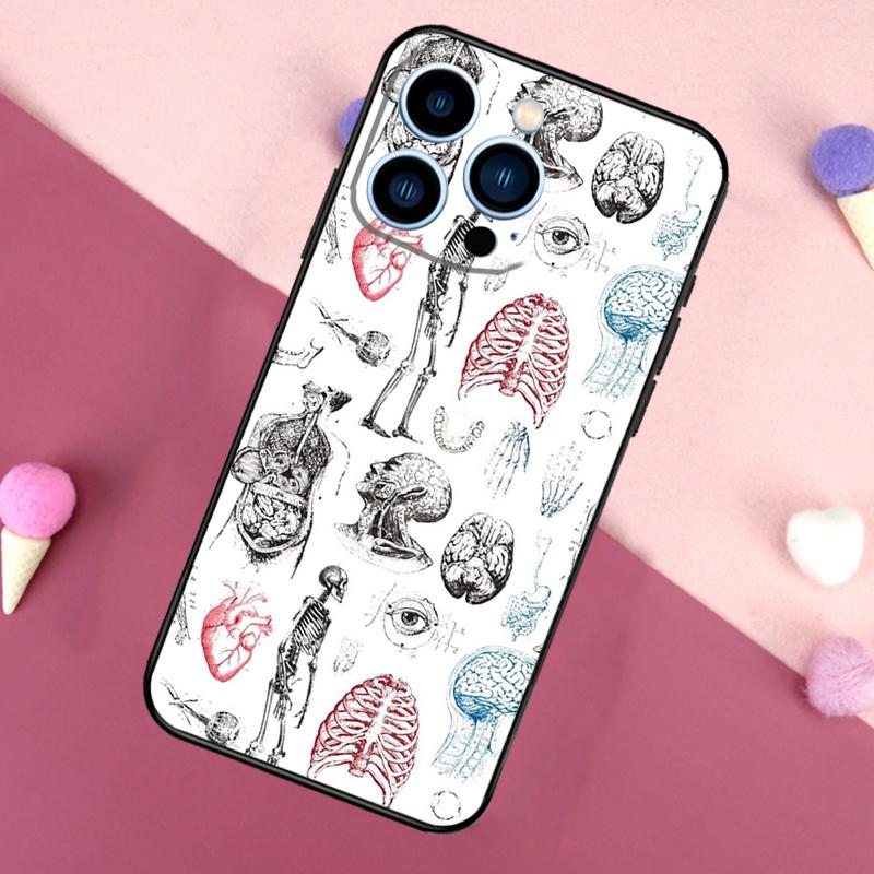 Medical Human Organs Brain Phone Case For iPhone 16 15 13 12 11 14 Pro Max Mini X XR XS MAX 14 Plus Cover