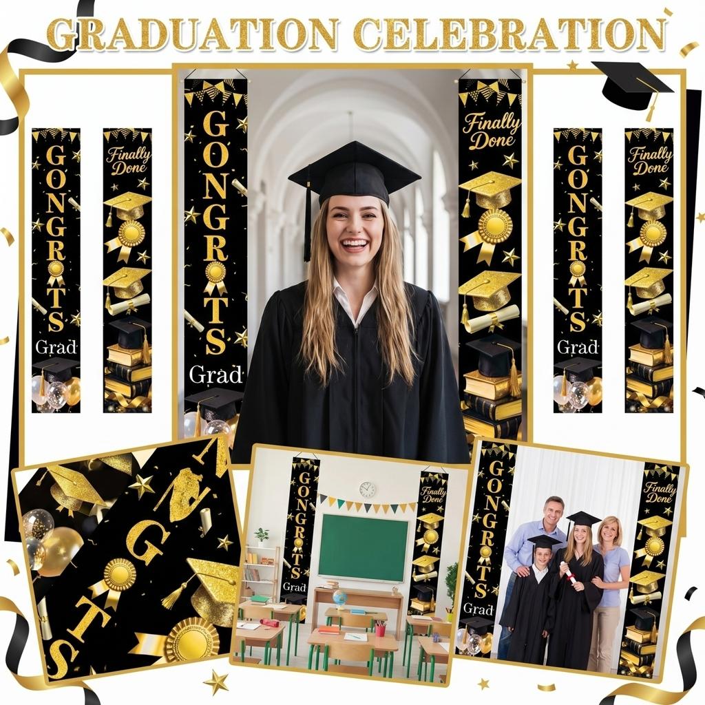 Graduation Class Decoration Door Flag Hanging Flag Graduation Party Decoration Supplies