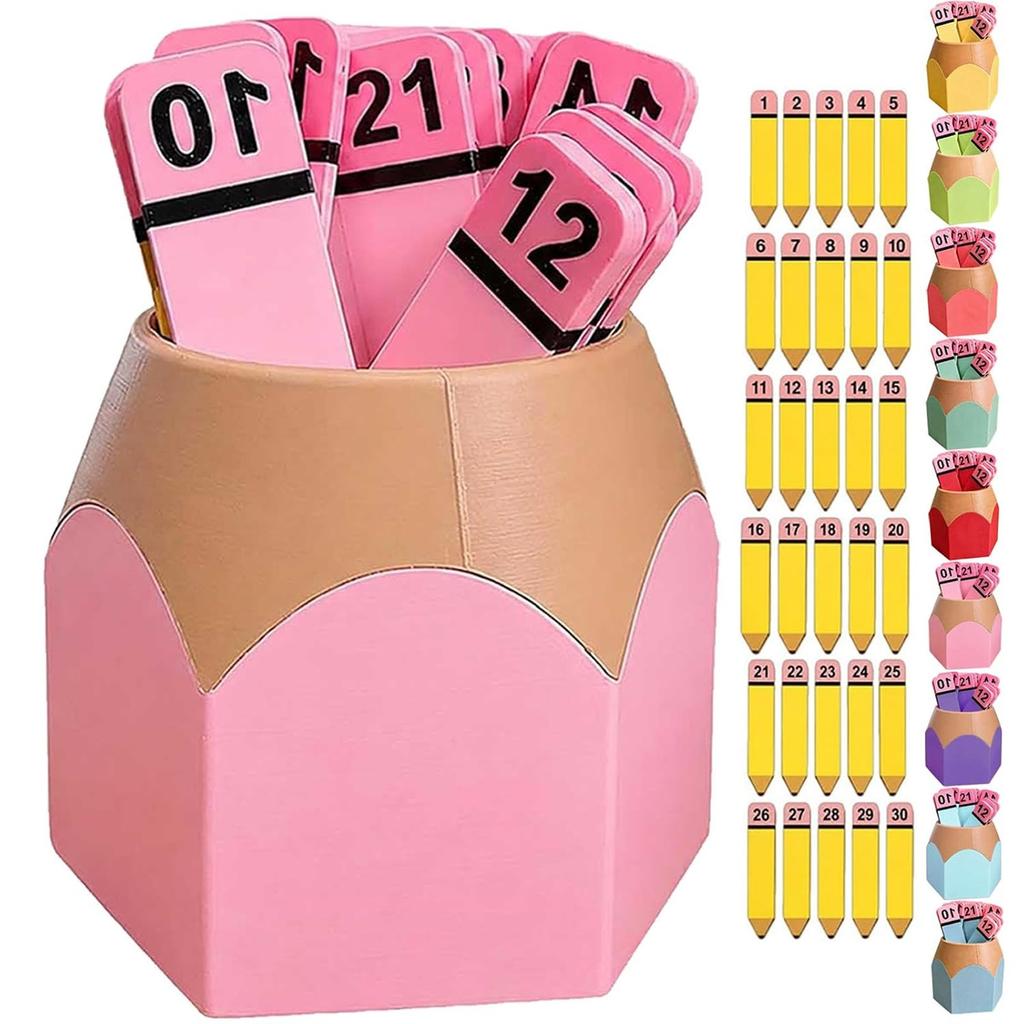 30 Pencil Shaped Wooden Drawing Sticks for Management and Student Grouping