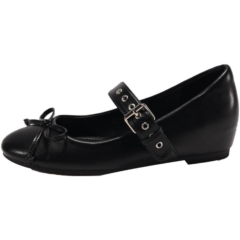 

Fairy feeling full of butterflies Mary Jane law try 2025 spring new casual fashion high-end one-word strap shoes 35 чёрный