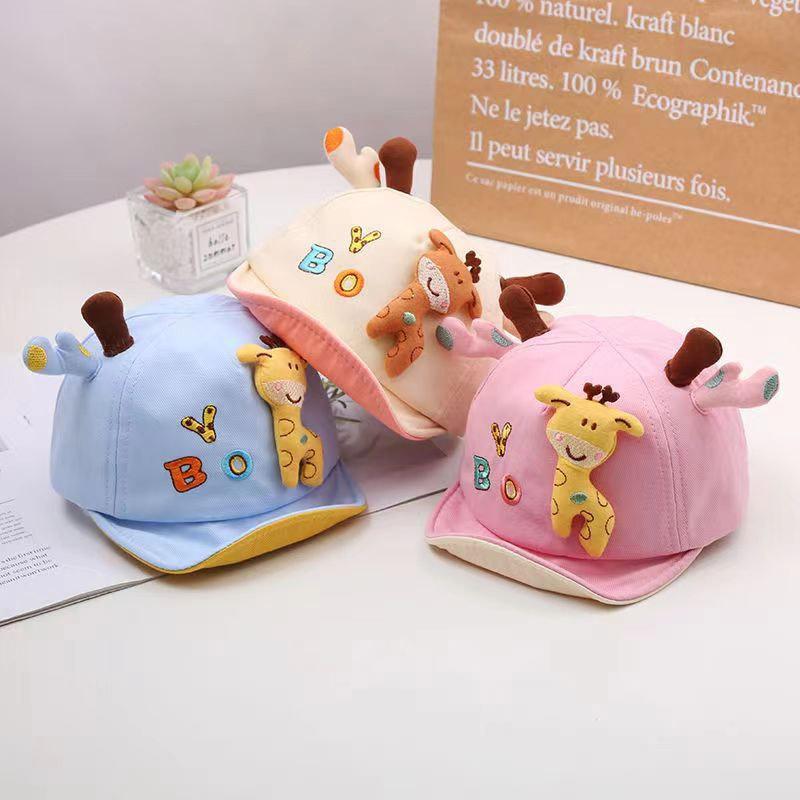 Cartoon Giraffe Baby Baseball Cap Cute Cotton Soft Brim Infant Sun Hat Summer Kids Boy Girl Duck Tongue Hats
