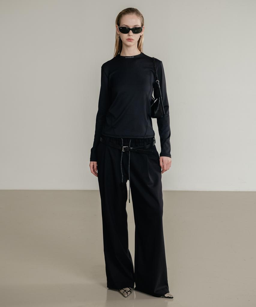 SSIN AND LEE (W) Low Loop Banding Slacks Black