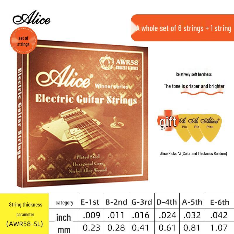 Alice AWR58 King Electric Guitar Strings – Full Set & Singles