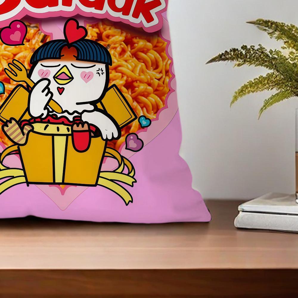 B-Buldak Ramen Cushion Cover For Pillow Printing Sofa Decoration Home Car Room Coffee Shop Office Nordic Simplicity