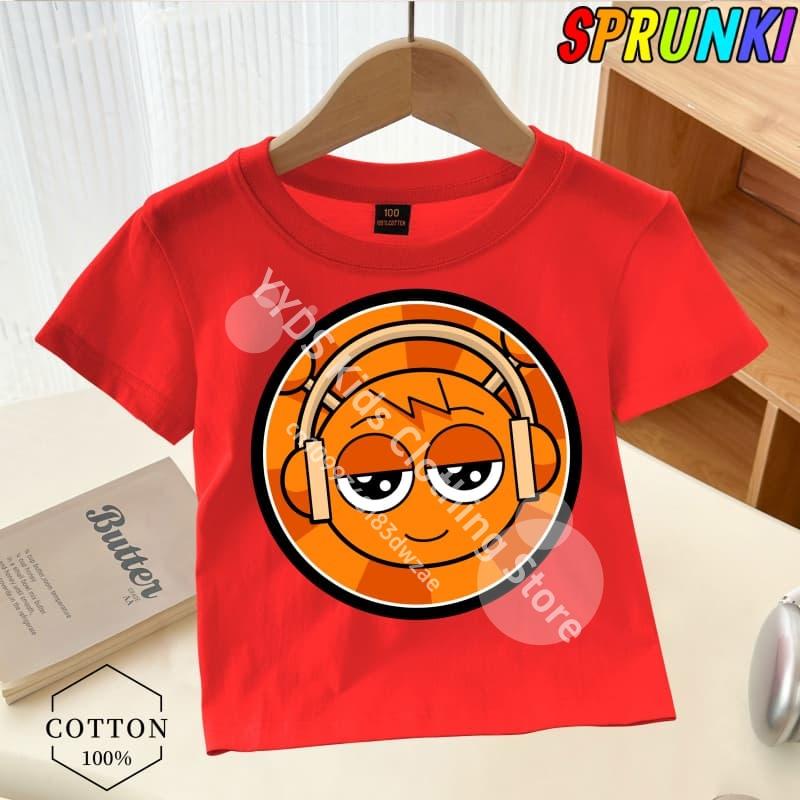 

Детские футболки Sprunki Футболка Детская Игра Ужасов Incredibox Футболка Футболки с коротким рукавом для девочек Одежда для мальчиков Мультяшные топы 130