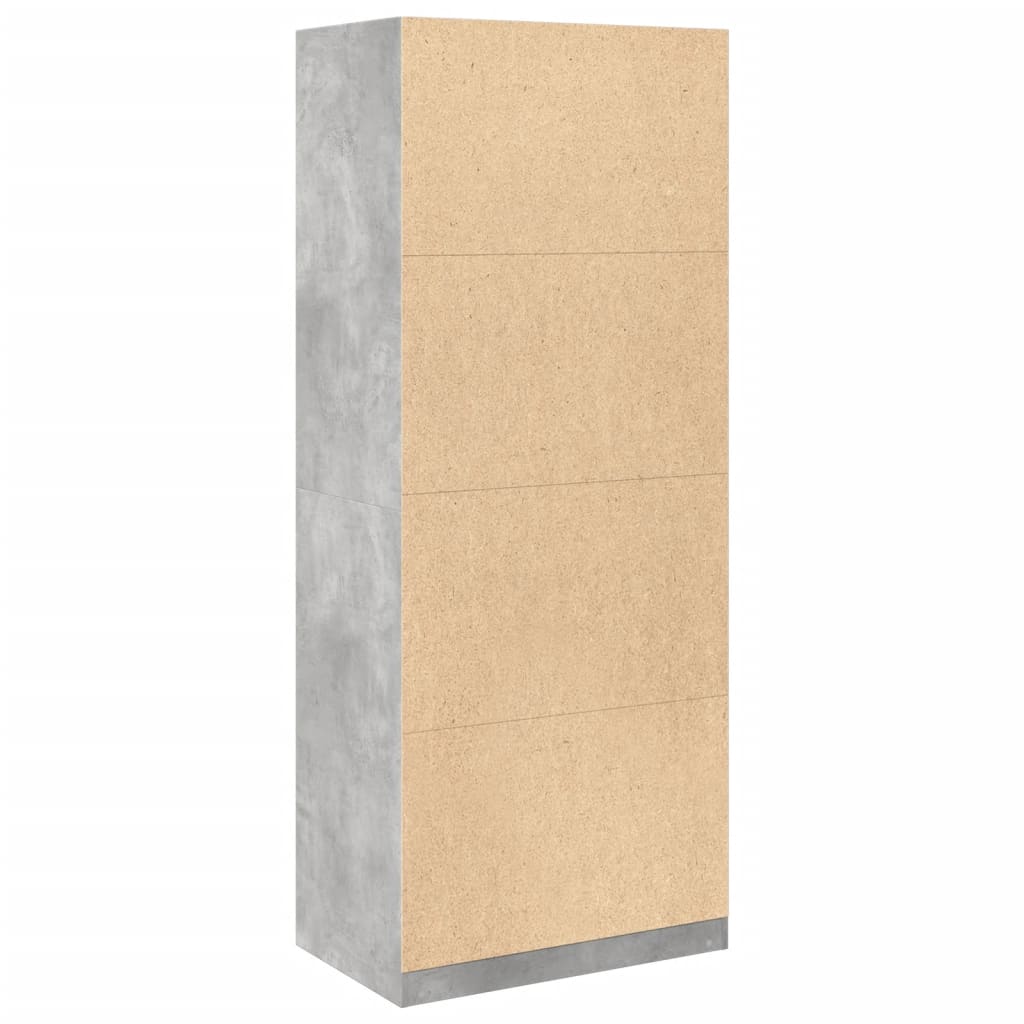 Wardrobe Concrete Grey 80 x 50 x 200 cm Engineered Wood