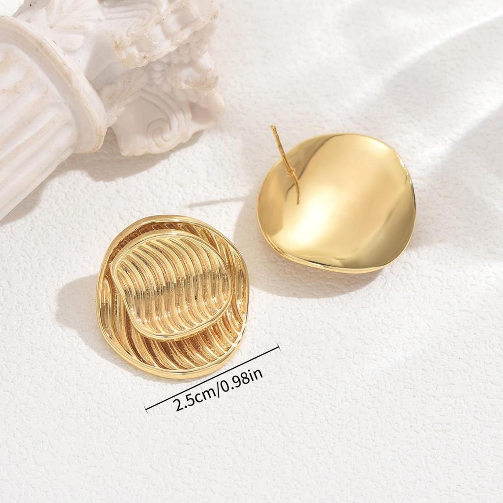 Elegante Damen-Ohrringe im mittelalterlichen Stil mit doppelter runder Welle