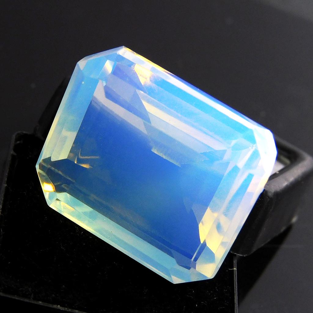Lab-Created Opal Loose Gemstone Emerald Cut Unique Multicolor 49.15 ct October Birthday Birthstone
