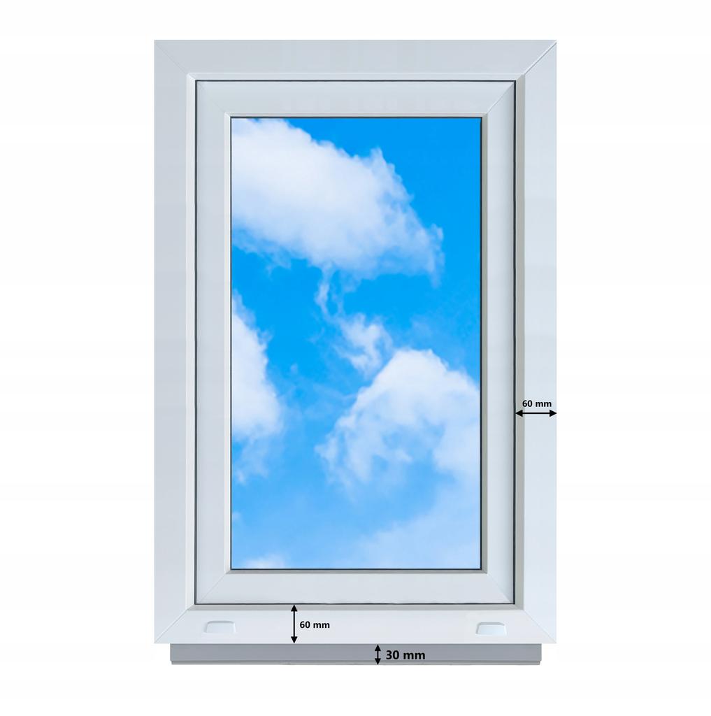 Okno Białe Pcv Uchylne 60X90, 600X900 2X Szyba, Uchylane Górą Dwuszybowe