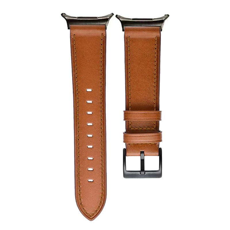

Classical Leather Bands for Samsung Watch 8 40 44mm Straps Soft Leather Replacement Bracelet for Galaxy Watch 8 Classic 46mm for galaxy watch 8 classic коричневий