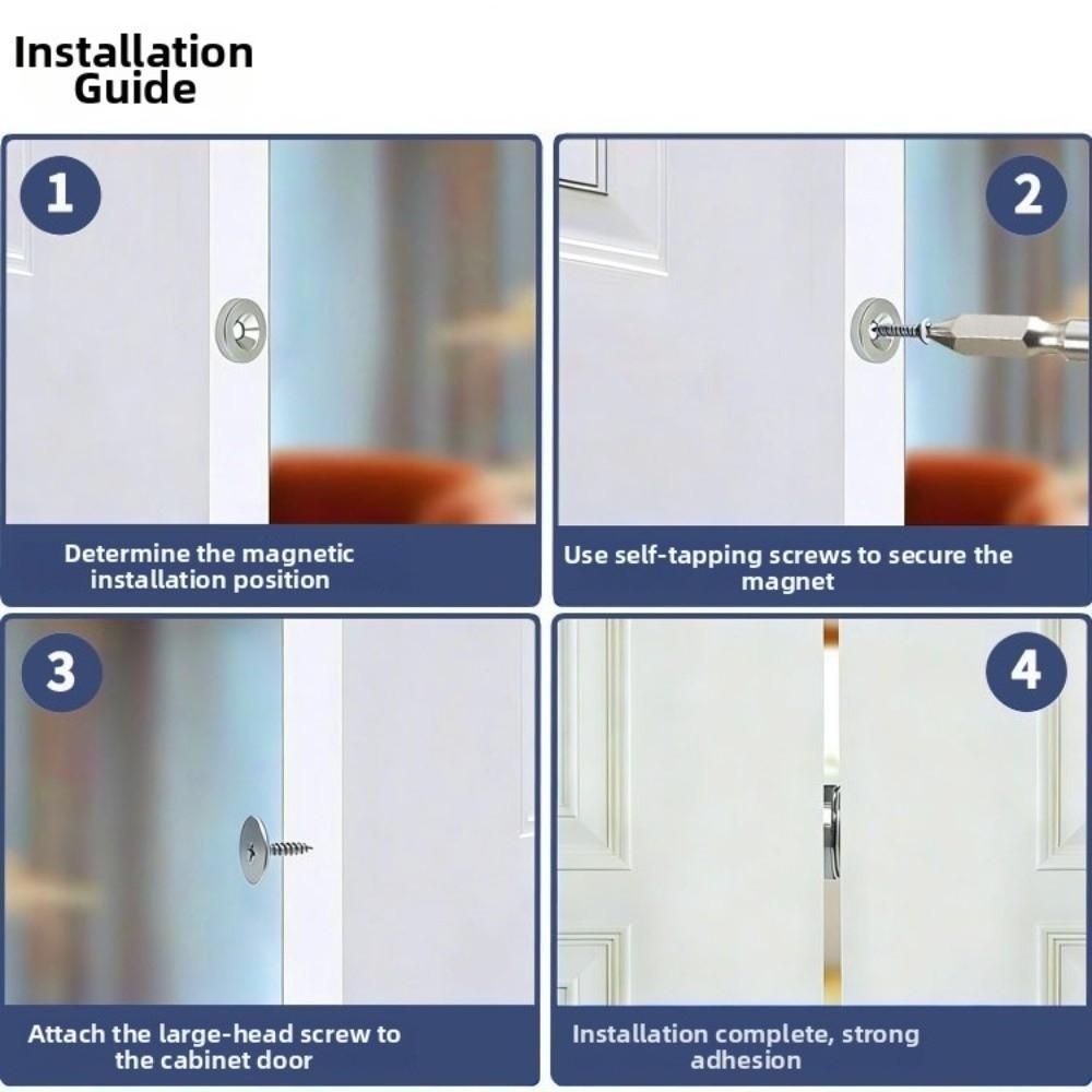 Round Magnetic Lock for Furniture Closer for Furniture Hardware Magnetic Door Catch