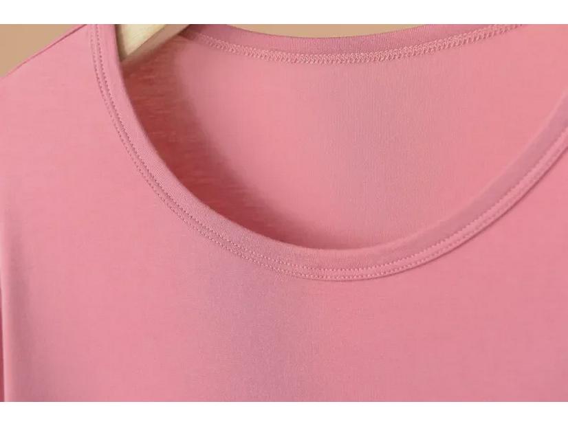 Plus Size Modal Long-Sleeve Loose Fit Round Neck T-Shirt for Women