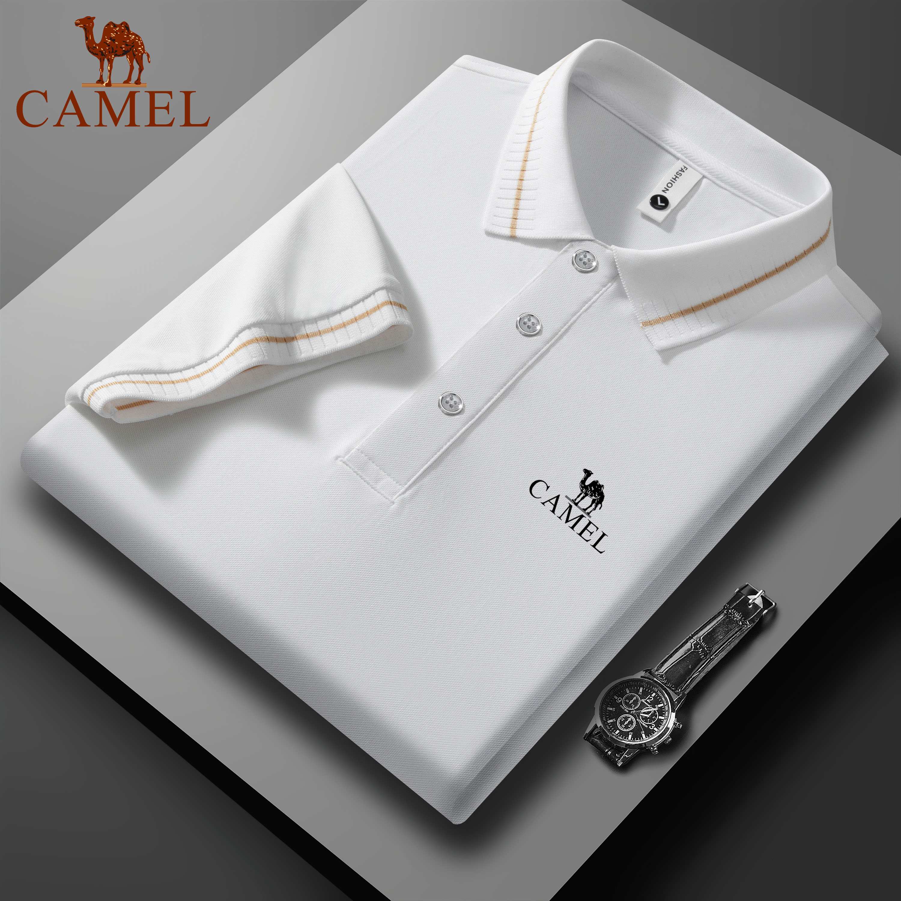 

Camel Літня нова спортивна повсякденна футболка для гольфу з вишивкою та лацканами, що відводить вологу та піт, сорочка-поло 2025 року 3XL